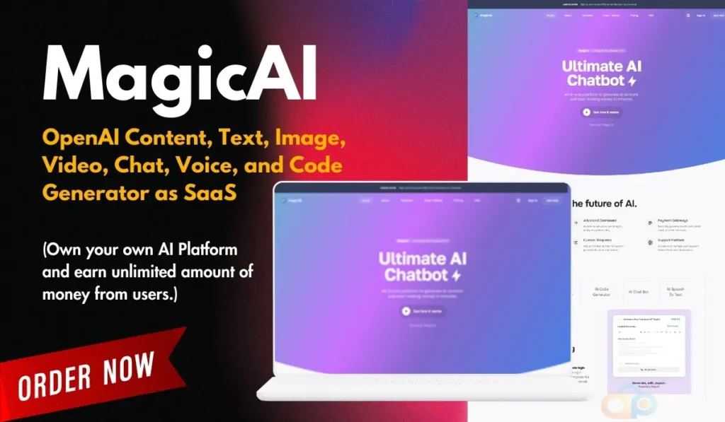 MagicAI 9.6.0 + Extentions – OpenAI Content, Text, Image, Video, Chat, Voice, and Code Generator as SaaS